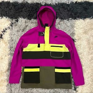 NIKE Purple & Neon Colorblock Half Zip